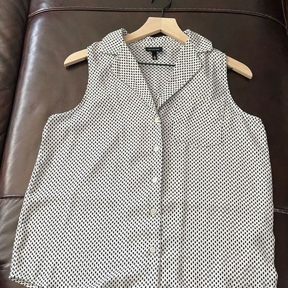 Who What Wear WhiteBlack Polka Dot Workwear Blouse - Picture 5 of 12